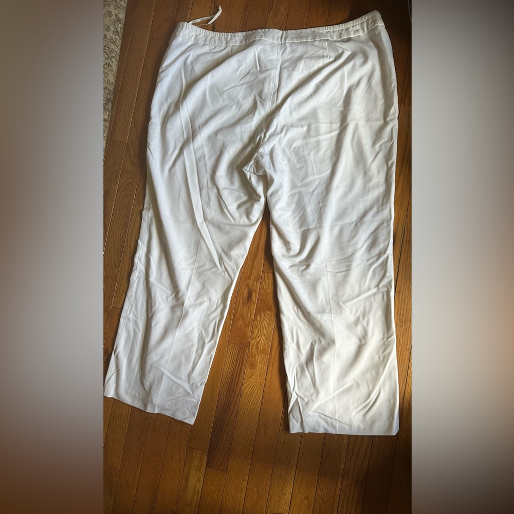 Jones N.Y. Collection Woman Stretch White Dress Pants Lined Summer Trousers 22W - Picture 3 of 15